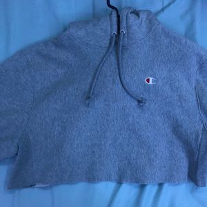Never worn cropped light grey champion hoodie